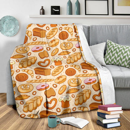 Bread Pattern Print Design 01 Premium Blanket