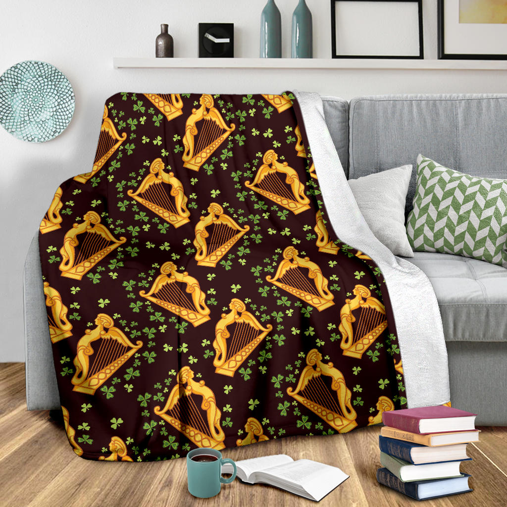 Harp Pattern Print Design 02 Premium Blanket