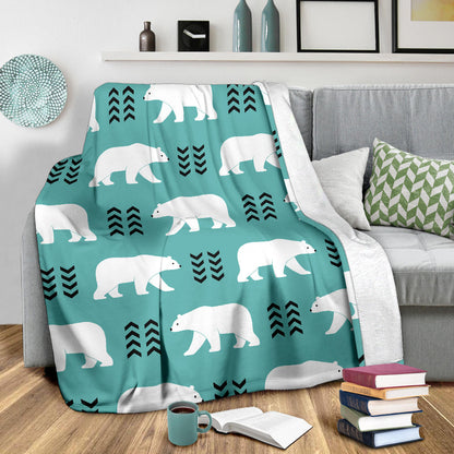 Polar Bear Pattern Print Design A05 Premium Blanket