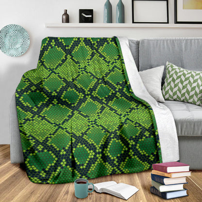 Python Green Pattern Print Design A01 Premium Blanket