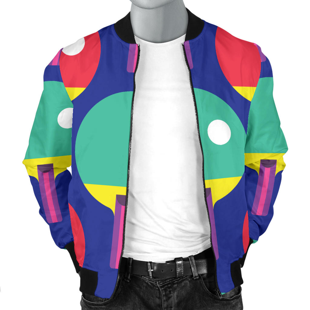Ping Pong Pattern Print Design A03 Men Bomber Jacket