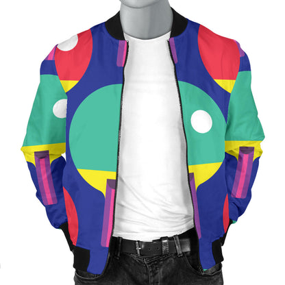 Ping Pong Pattern Print Design A03 Men Bomber Jacket