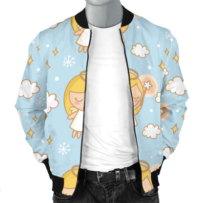 Angel Pattern Print Design 05 Men Bomber Jacket