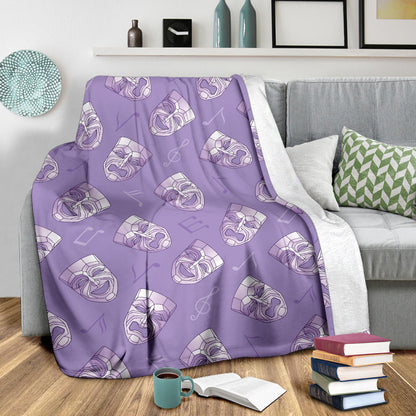 Acting Mask Pattern Print Design 05 Premium Blanket