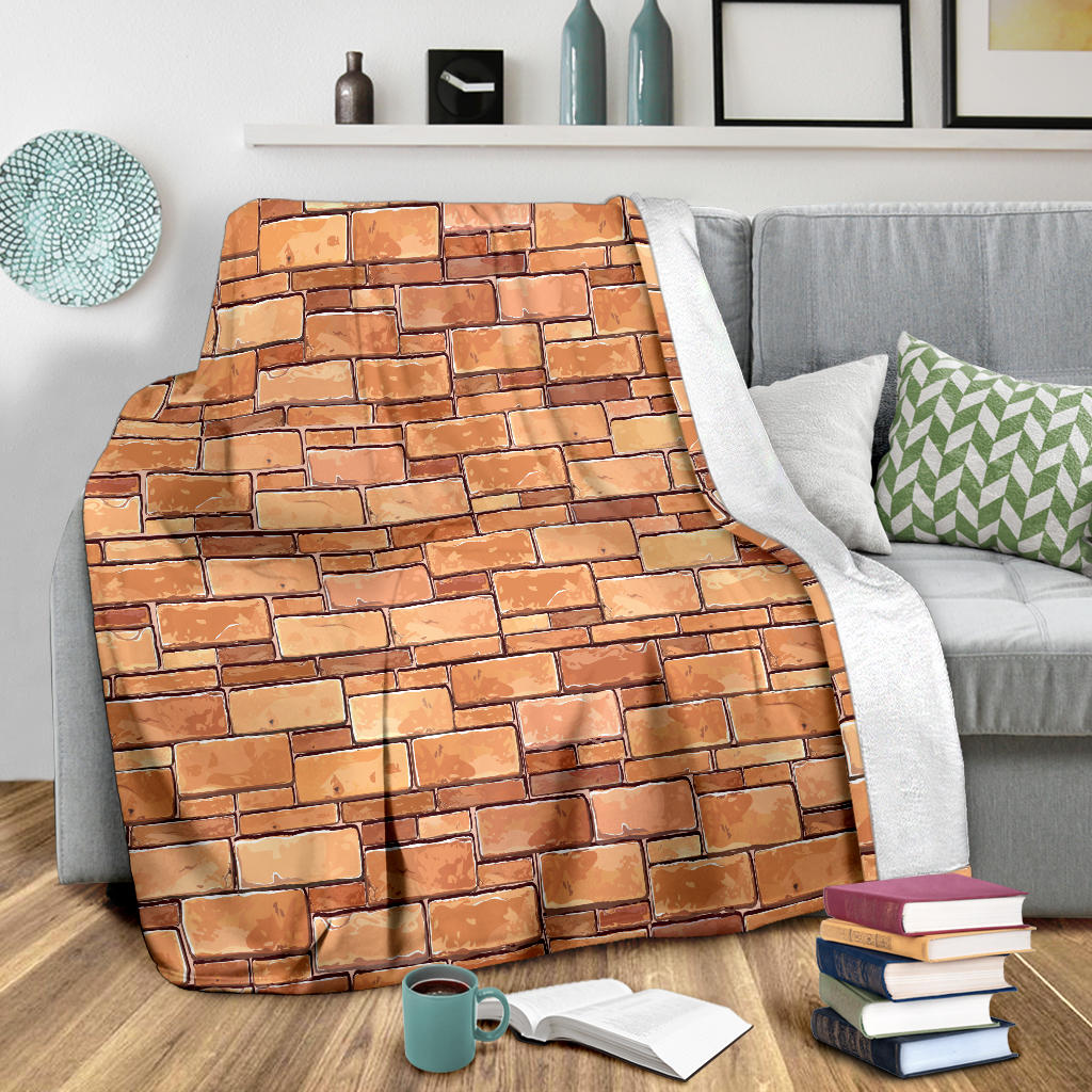 Brick Pattern Print Design 01 Premium Blanket
