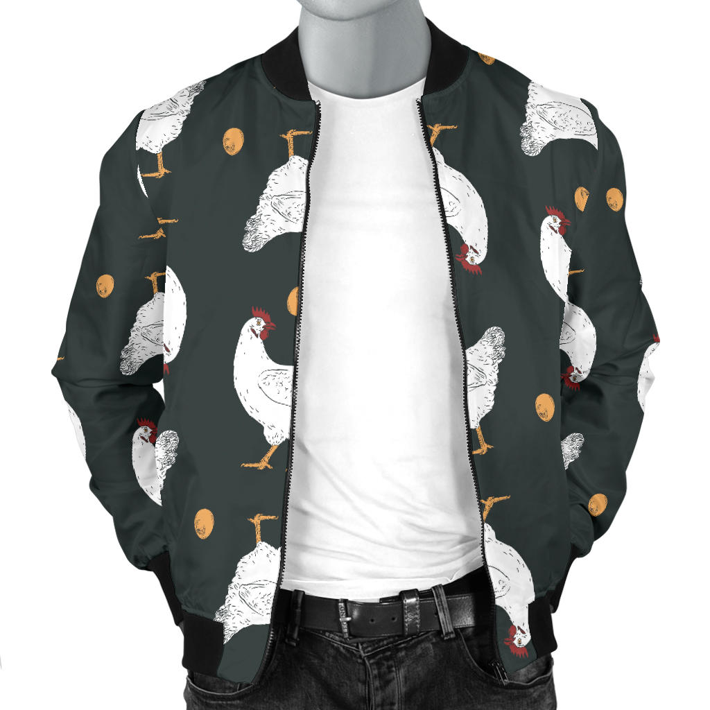 Chicken Pattern Print Design 06 Men Bomber Jacket