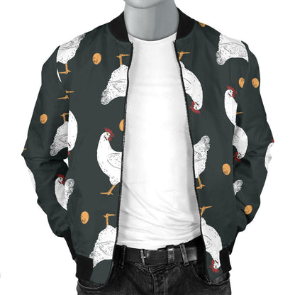 Chicken Pattern Print Design 06 Men Bomber Jacket