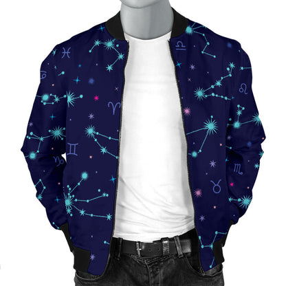 Constellation Pattern Print Design 01 Men Bomber Jacket
