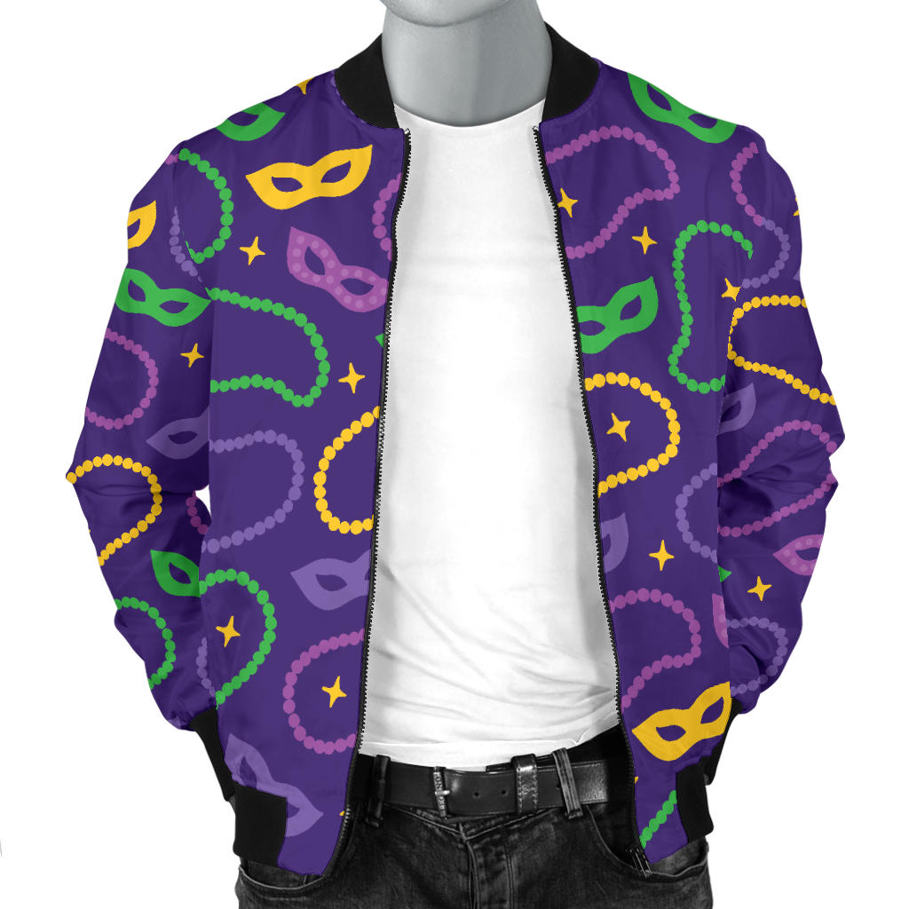 Mardi Gras Pattern Print Design 04 Men Bomber Jacket