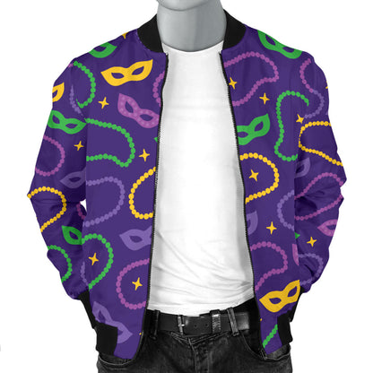 Mardi Gras Pattern Print Design 04 Men Bomber Jacket