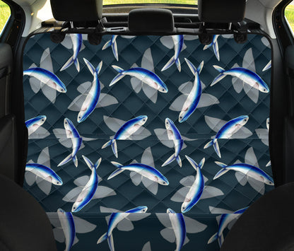 Flying Fish Pattern Print Design 04 Rear Dog Car Seat Cover Hammock