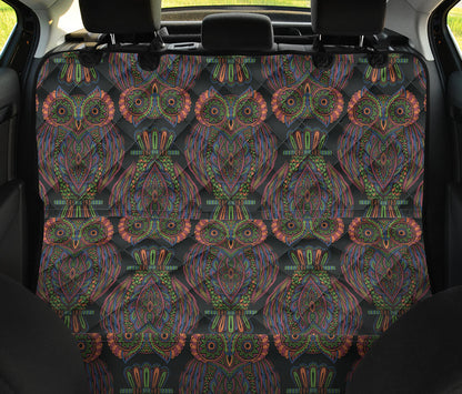 Owl Pattern Print Design A05 Rear Dog Car Seat Cover Hammock