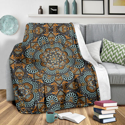 Mandala Pattern Print Design 05 Premium Blanket