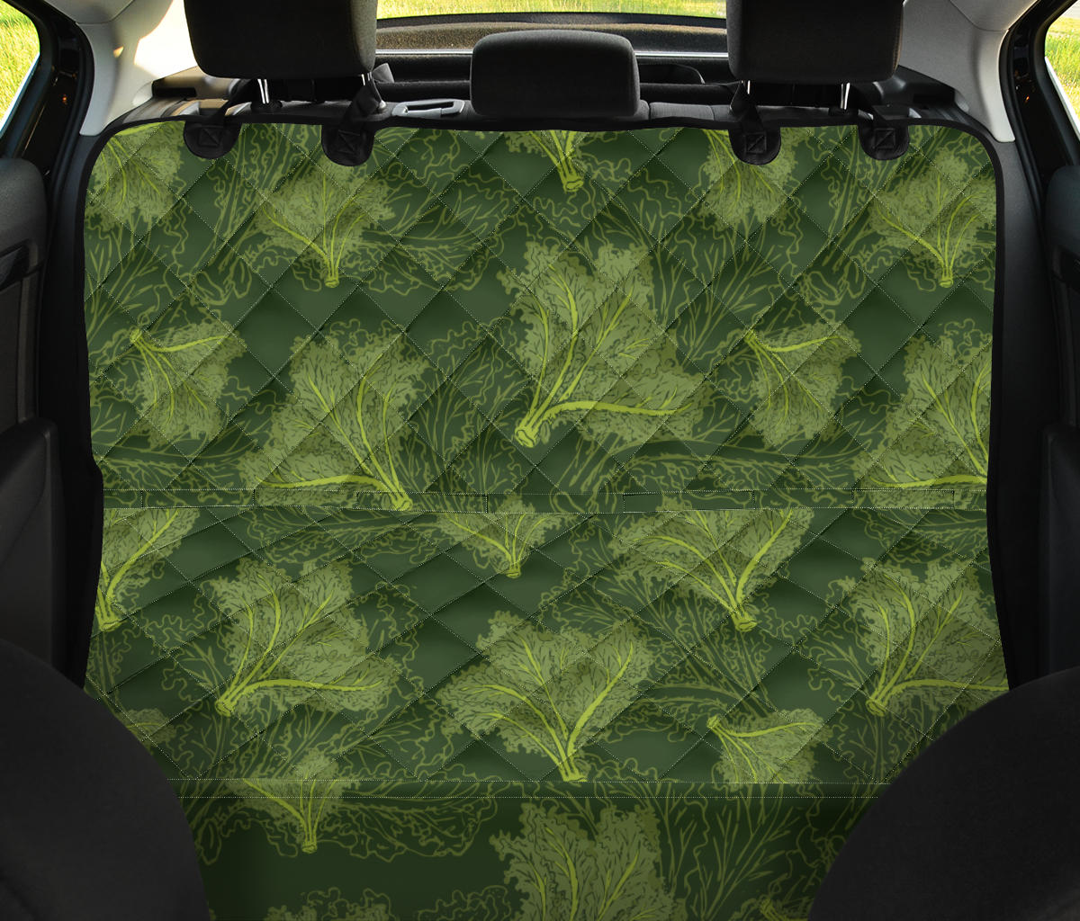 Kale Pattern Print Design 01 Rear Dog Car Seat Cover Hammock
