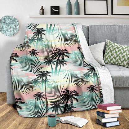 Palm Tree Pattern Print Design A03 Premium Blanket