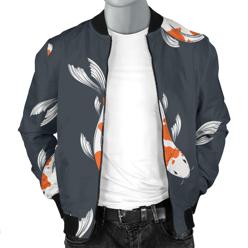 KOI Fish Pattern Print Design 04 Men Bomber Jacket