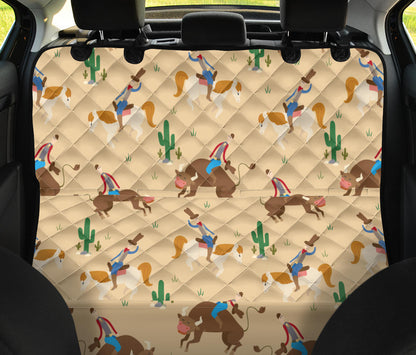 Rodeo Pattern Print Design A02 Rear Dog Car Seat Cover Hammock