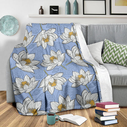 Lotus Pattern Print Design 04 Premium Blanket