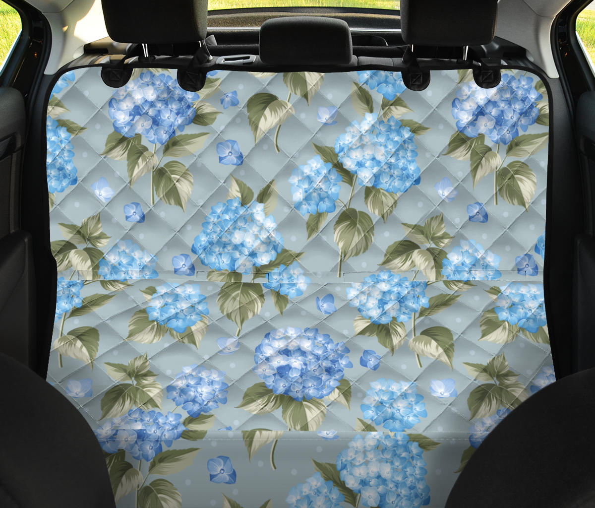 Hydrangea Pattern Print Design 01 Rear Dog Car Seat Cover Hammock