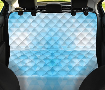 Geometric Blue Pattern Print Design 01 Rear Dog Car Seat Cover Hammock