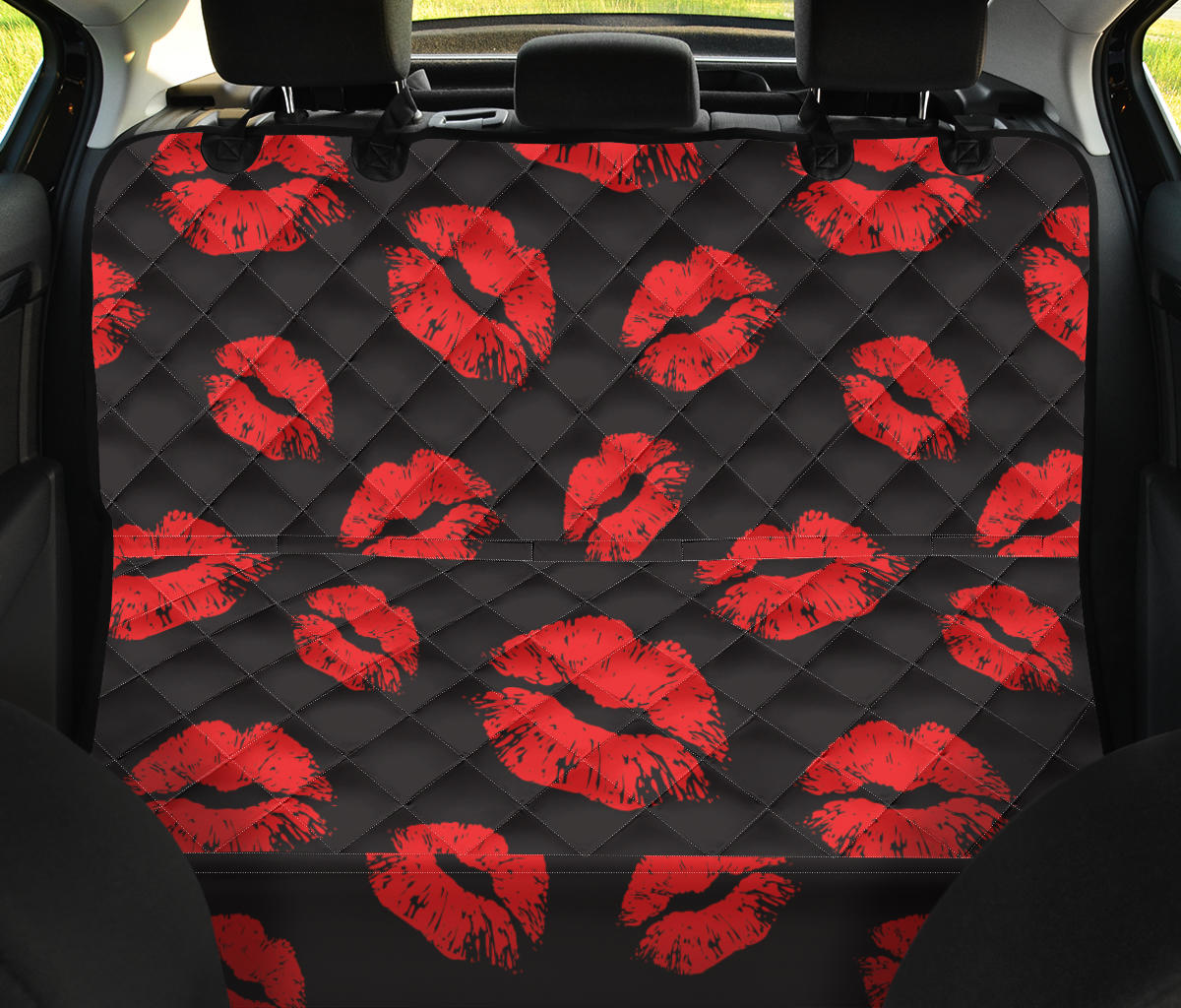 Lip Red Pattern Print Design 02 Rear Dog Car Seat Cover Hammock