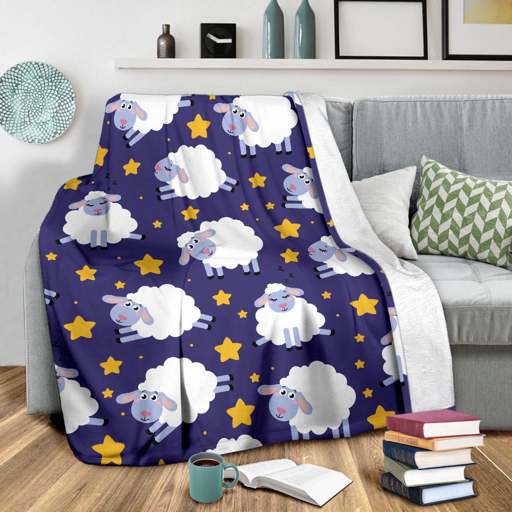 Sheep Pattern Print Design 03 Premium Blanket