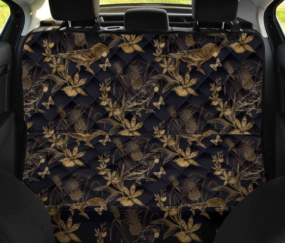 Parakeet Pattern Print Design A05 Rear Dog Car Seat Cover Hammock
