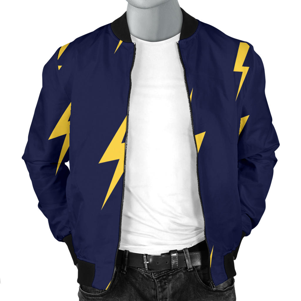 Lightning Thunder Pattern Print Design 03 Men Bomber Jacket