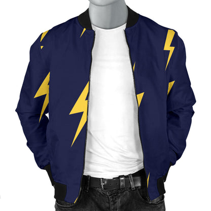 Lightning Thunder Pattern Print Design 03 Men Bomber Jacket