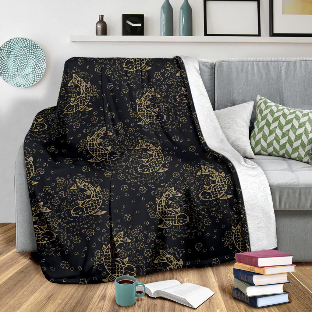 KOI Fish Pattern Print Design 02 Premium Blanket