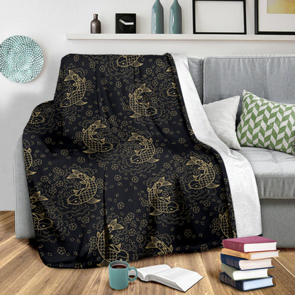 KOI Fish Pattern Print Design 02 Premium Blanket