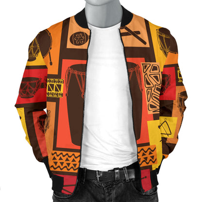 Percussion Pattern Print Design 02 Men Bomber Jacket