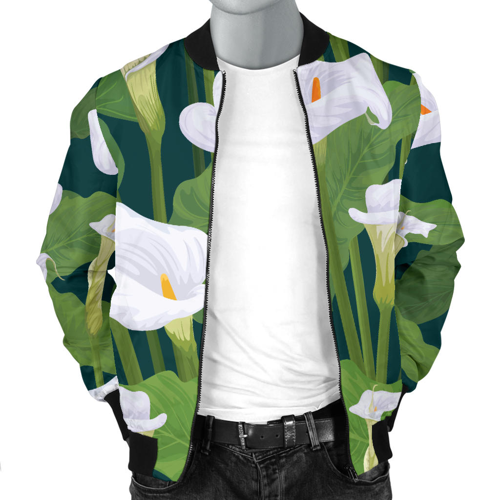 Lily Pattern Print Design 04 Men Bomber Jacket