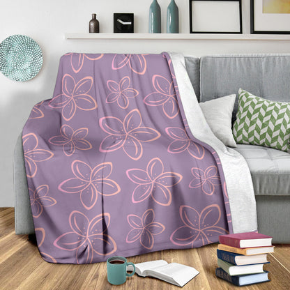 Plumeria Pattern Print Design A01 Premium Blanket