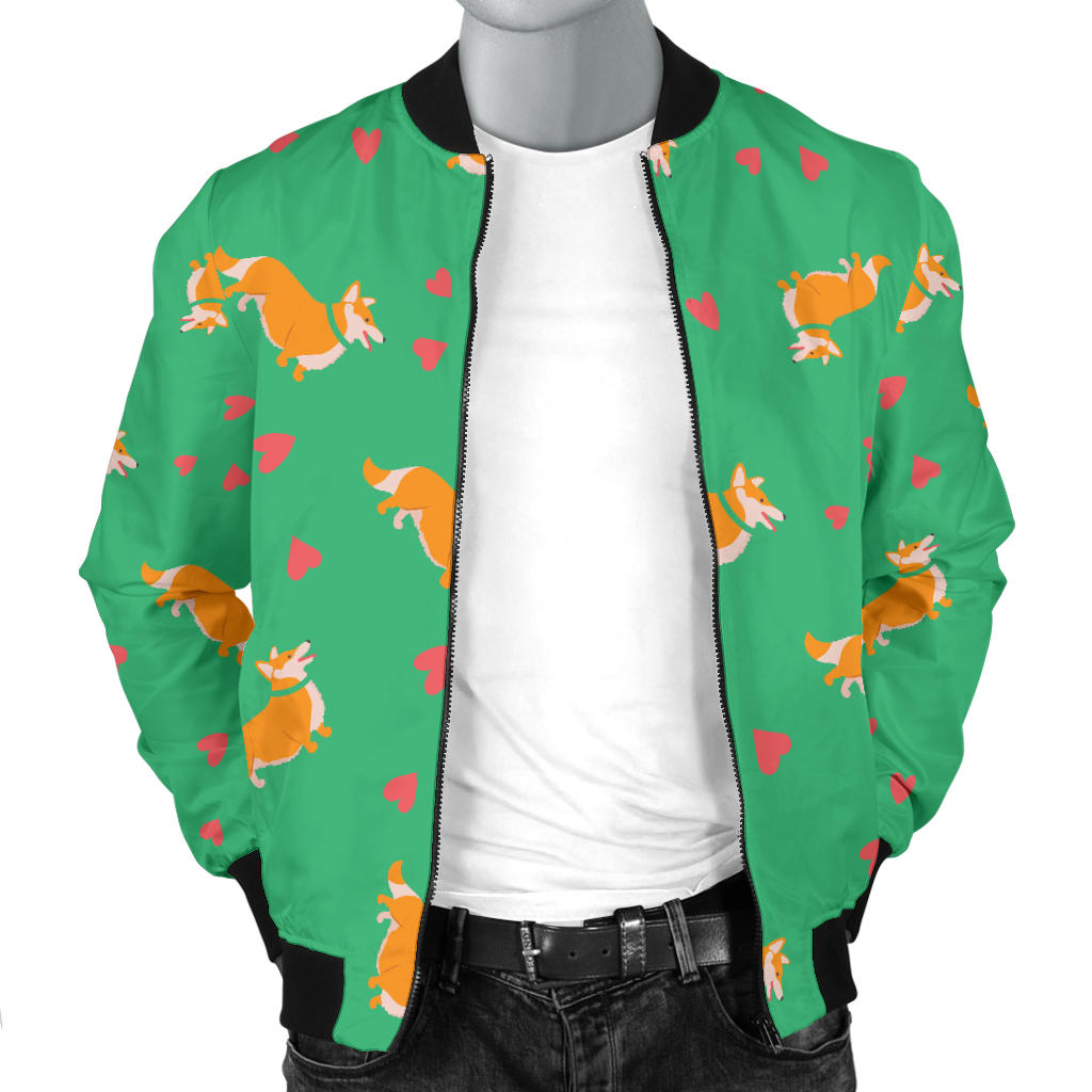 Cardigan Welsh Corgis Pattern Print Design 03 Men Bomber Jacket