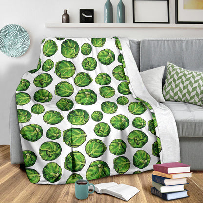 Brussels Sprouts Pattern Print Design 02 Premium Blanket