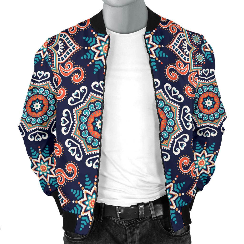 Bohemian Pattern Print Design 02 Men Bomber Jacket