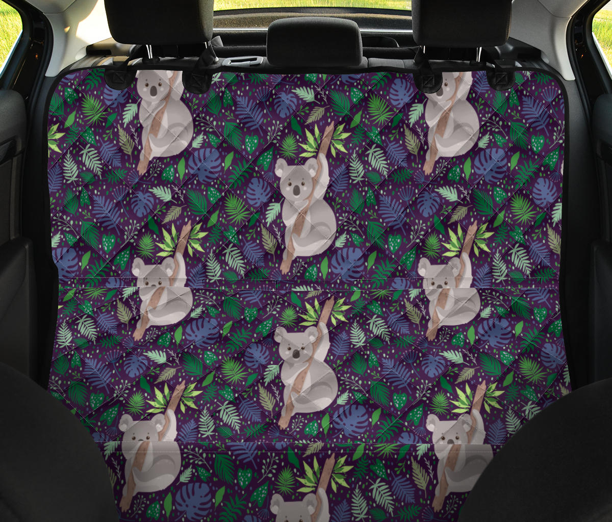 Koala Pattern Print Design 06 Rear Dog Car Seat Cover Hammock