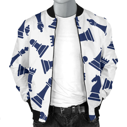 Chess Pattern Print Design 03 Men Bomber Jacket