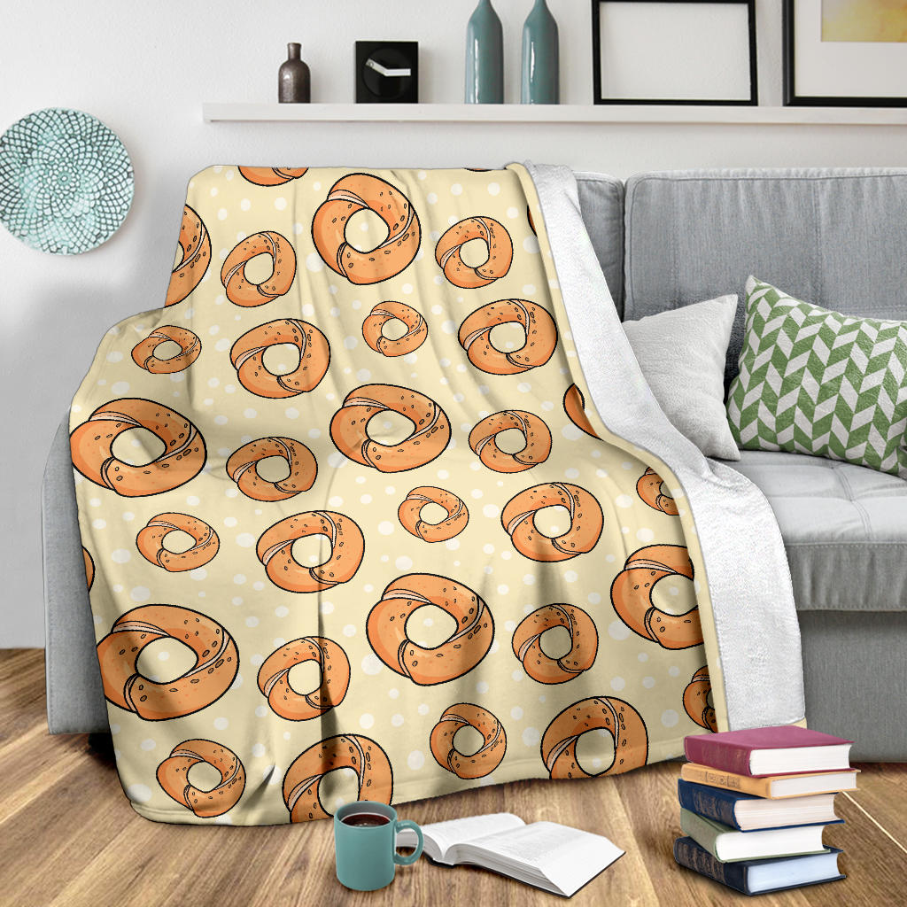 Bagel Pattern Print Design 03 Premium Blanket
