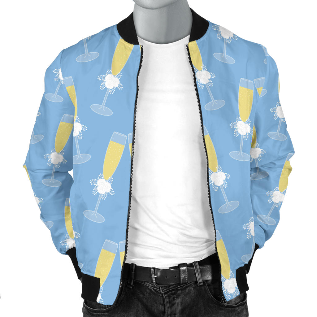 Champagne Pattern Print Design 06 Men Bomber Jacket