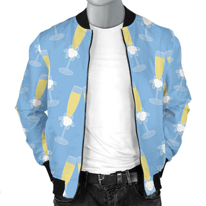 Champagne Pattern Print Design 06 Men Bomber Jacket