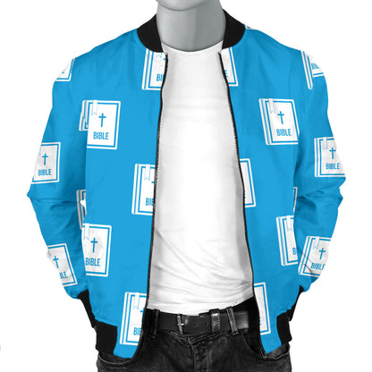Bible Pattern Print Design 02 Men Bomber Jacket