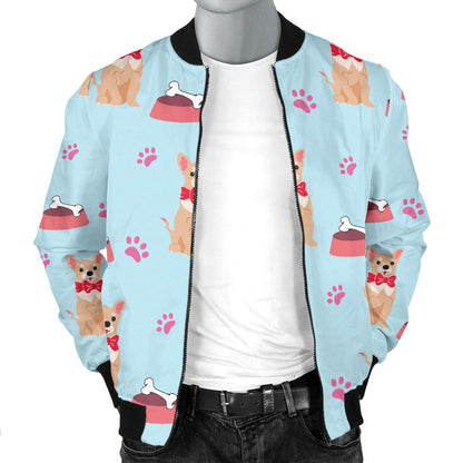 Chihuahua Pattern Print Design 05 Men Bomber Jacket