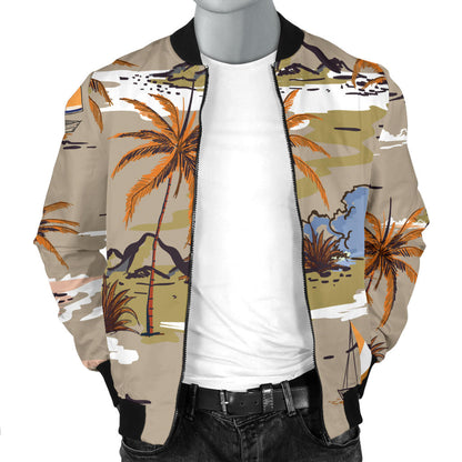 Pacific island Pattern Print Design A05 Men Bomber Jacket