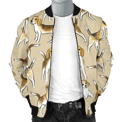 Beagle Pattern Print Design 04 Men Bomber Jacket