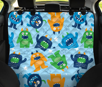 Monster Cartoon Pattern Print Design 04 Rear Dog Car Seat Cover Hammock