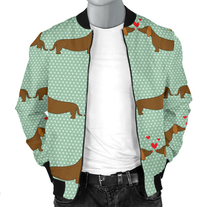 Dachshund Pattern Print Design 02 Men Bomber Jacket