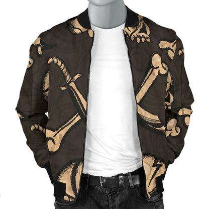 Pirate Pattern Print Design A03 Men Bomber Jacket