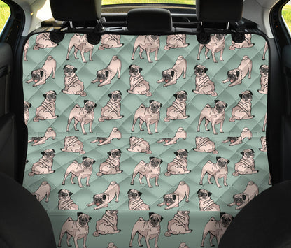 Pug Pattern Print Design A01 Rear Dog Car Seat Cover Hammock